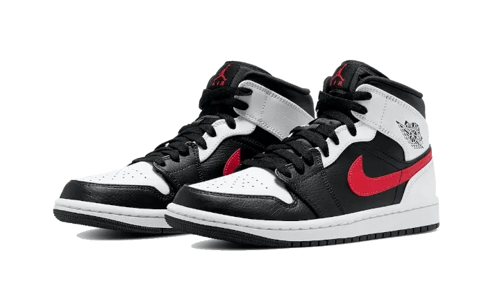 Air Jordan 1 Mid Black Chile Red White