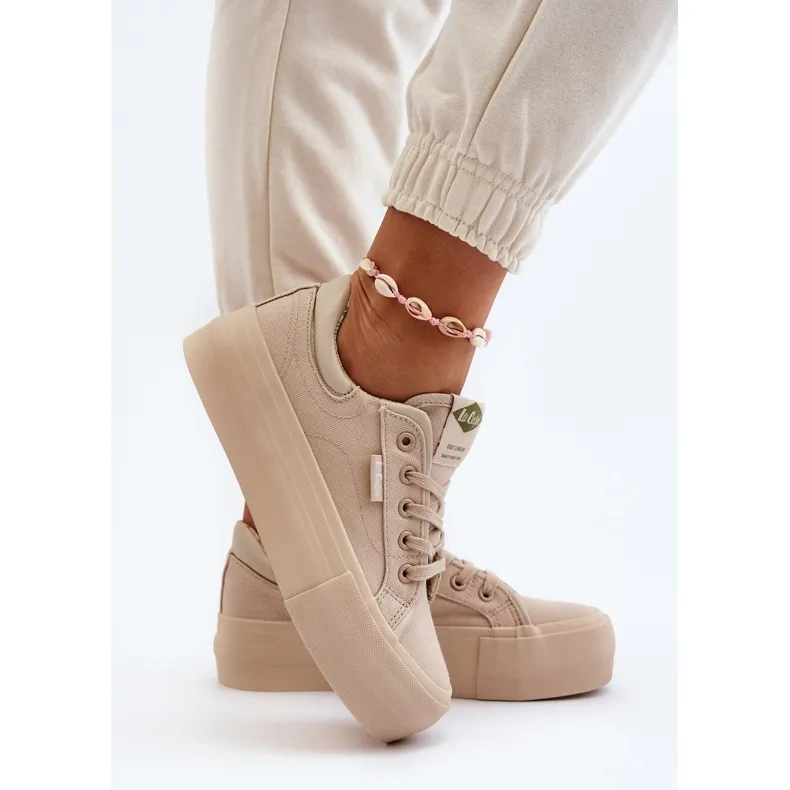 Baskets à plateforme pour femmes Lee Cooper LCW-24-31-2181 Beige