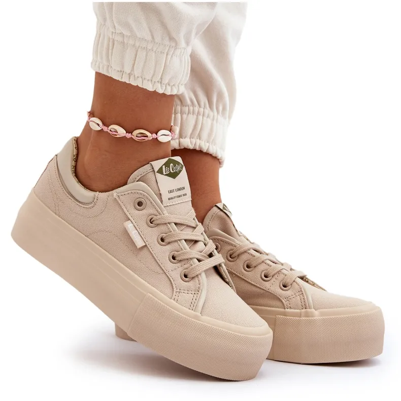 Baskets à plateforme pour femmes Lee Cooper LCW-24-31-2181 Beige