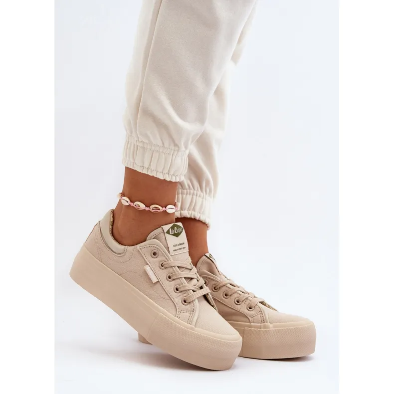 Baskets à plateforme pour femmes Lee Cooper LCW-24-31-2181 Beige