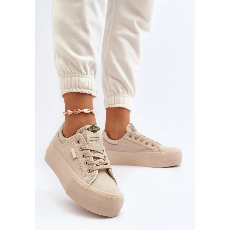 Baskets à plateforme pour femmes Lee Cooper LCW-24-31-2181 Beige