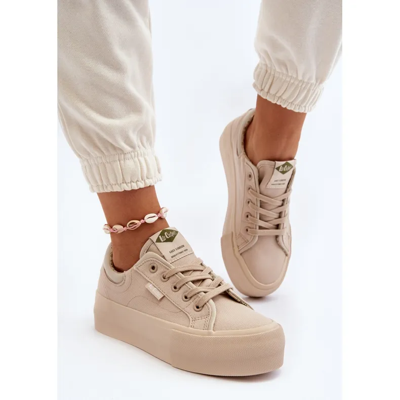 Baskets à plateforme pour femmes Lee Cooper LCW-24-31-2181 Beige