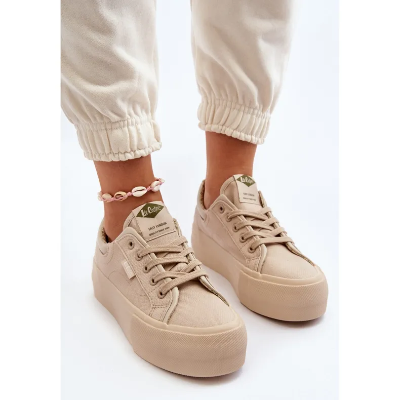 Baskets à plateforme pour femmes Lee Cooper LCW-24-31-2181 Beige