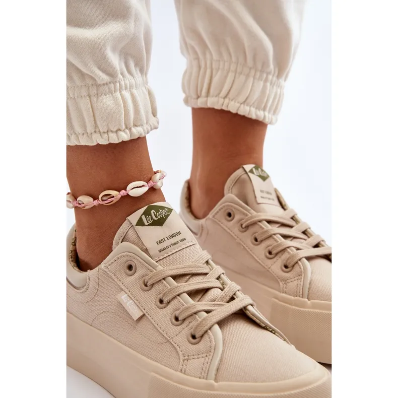 Baskets à plateforme pour femmes Lee Cooper LCW-24-31-2181 Beige