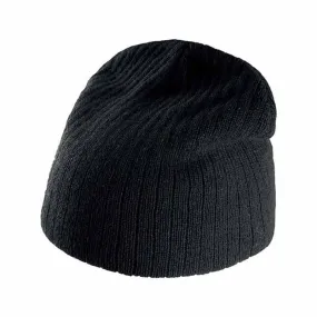 Bonnet tricot côtelé noir - K-UP