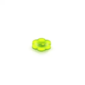 Bouton polyester Fleur colorée - vert clair