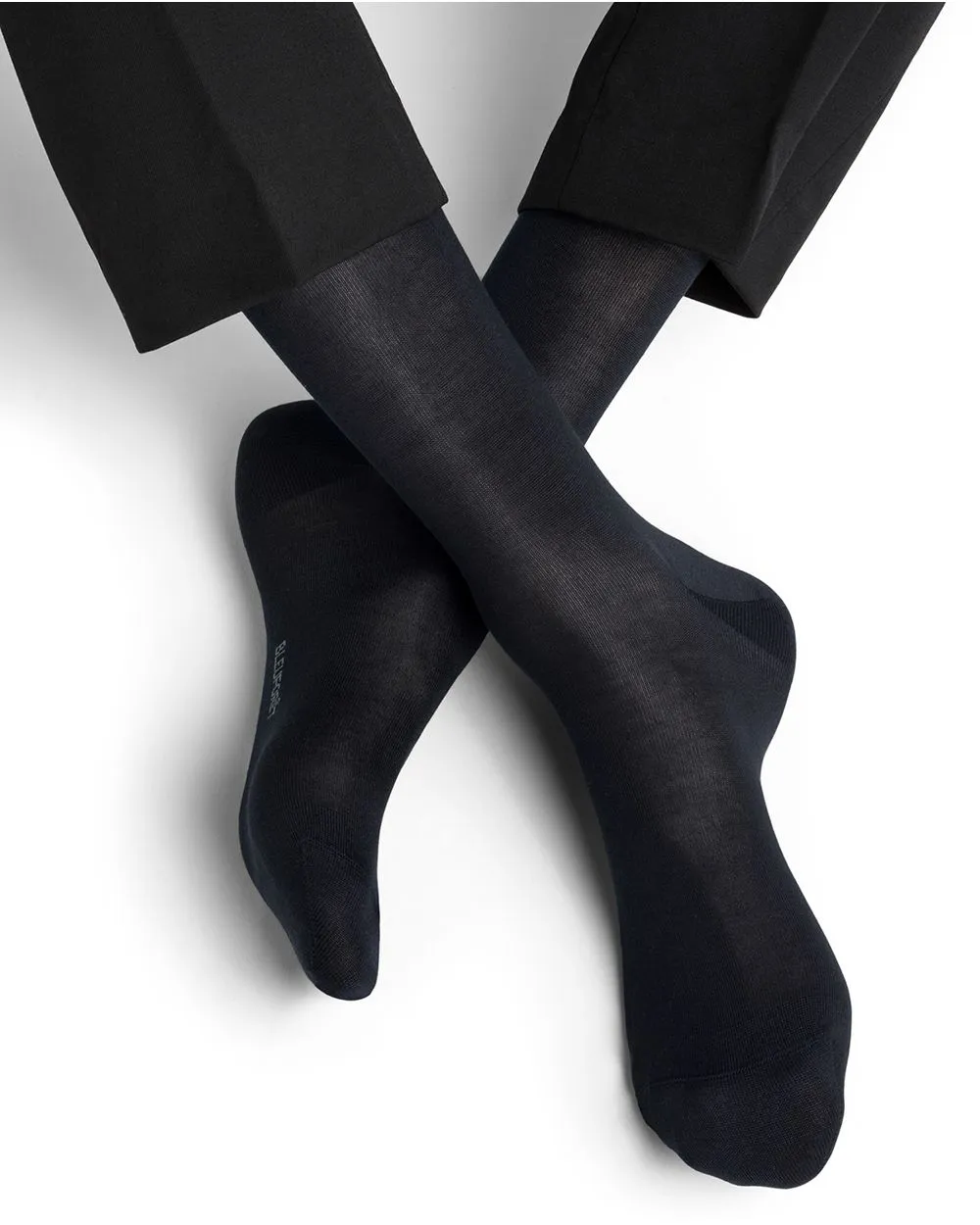 Chaussettes soie unies Encre - Bleuforêt