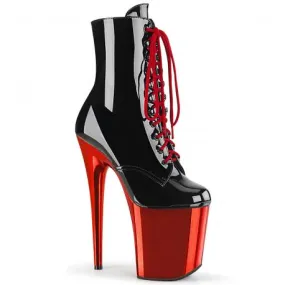 Chaussure Pole Dance exotic flamingo rouge et noire à talon aiguille 20 cm Pleaser