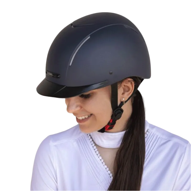 Choplin - Casque d'équitation plume mat marine