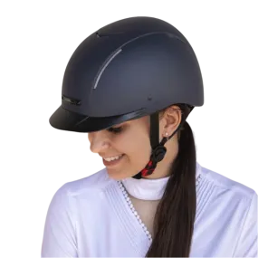 Choplin - Casque d'équitation plume mat marine