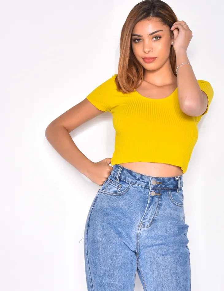 Crop-top côtelé / 28715 - 