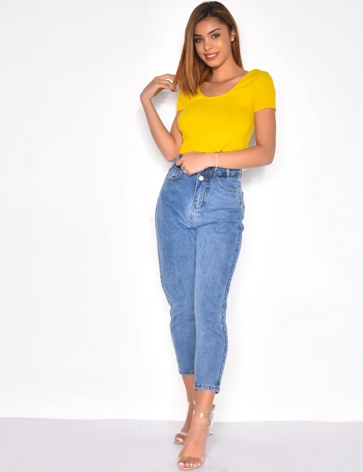 Crop-top côtelé / 28715 - 