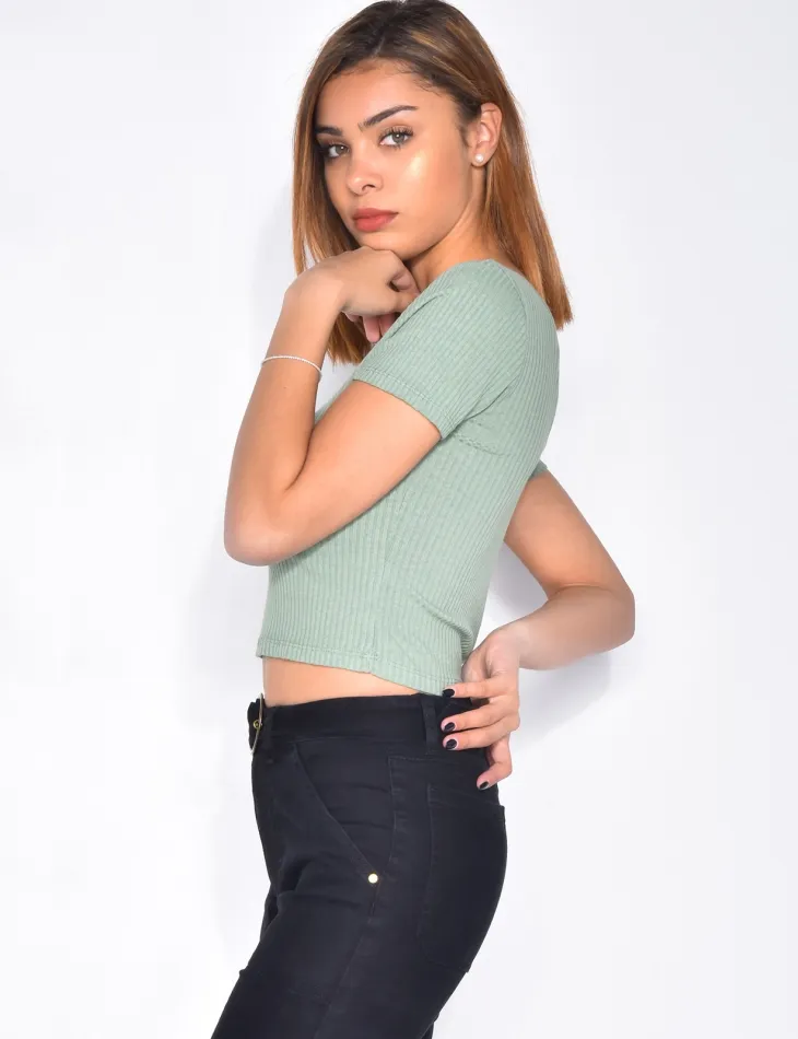 Crop-top côtelé / 28715 - 