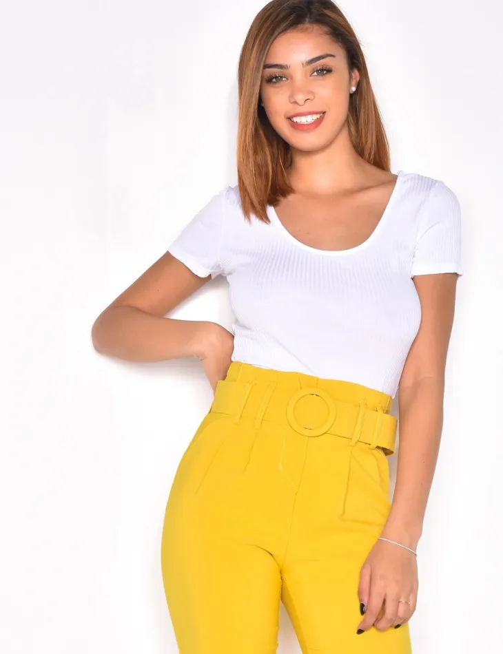 Crop-top côtelé / 28715 - 