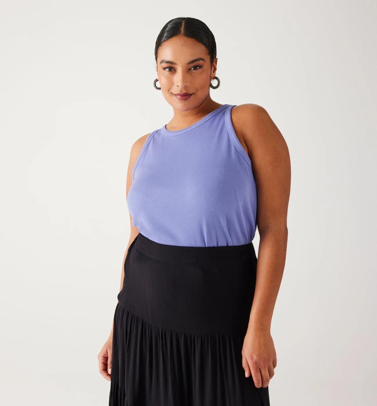 Crop top côtelé Femme - Lilas