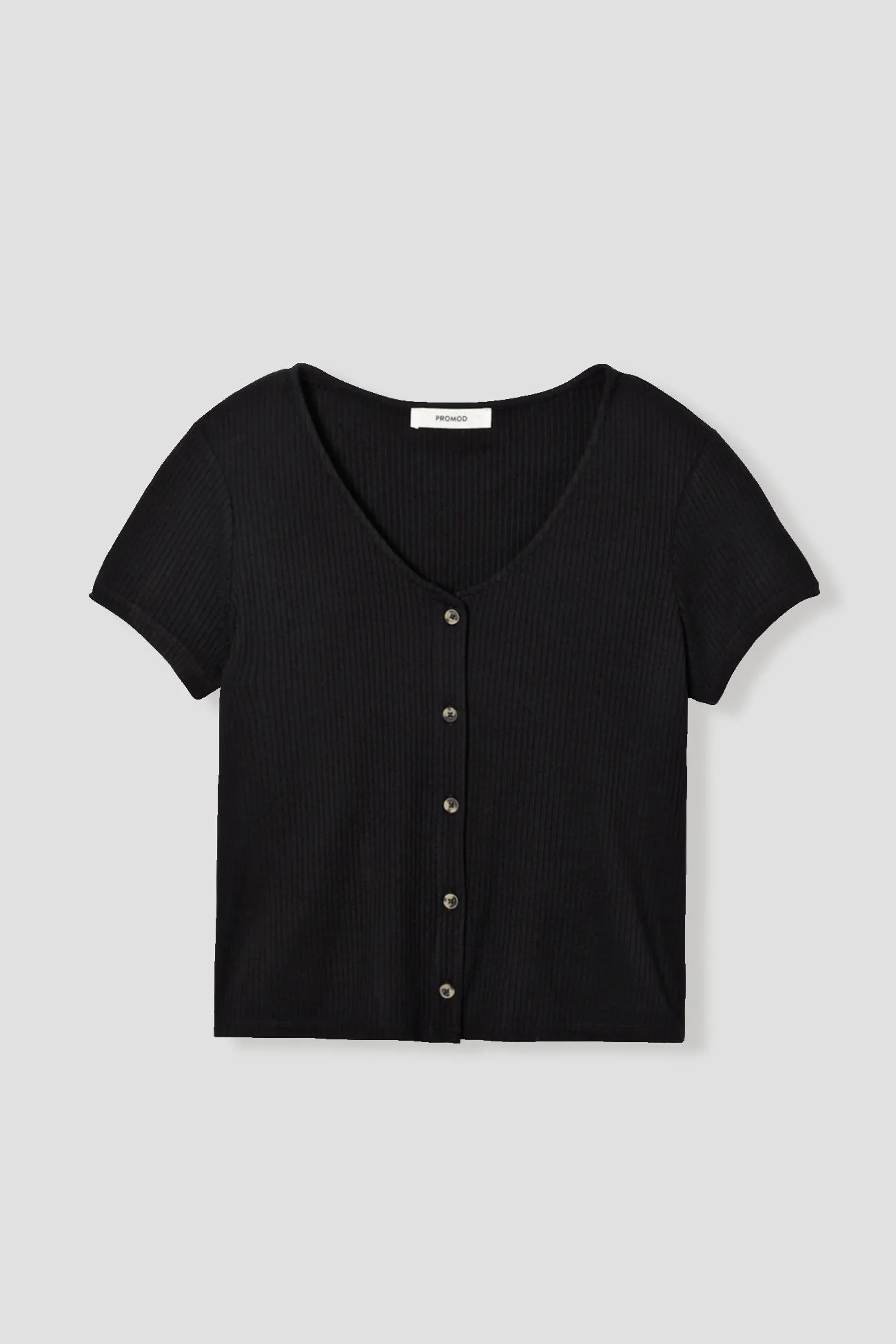 Crop top côtelé Femme - Noir