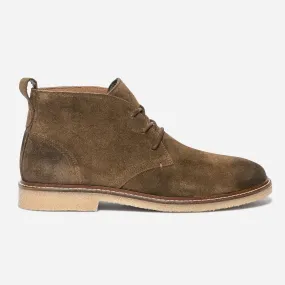 Desert boots taupe foncé éco-conçu en cuir velours - Boots Homme | ERAM