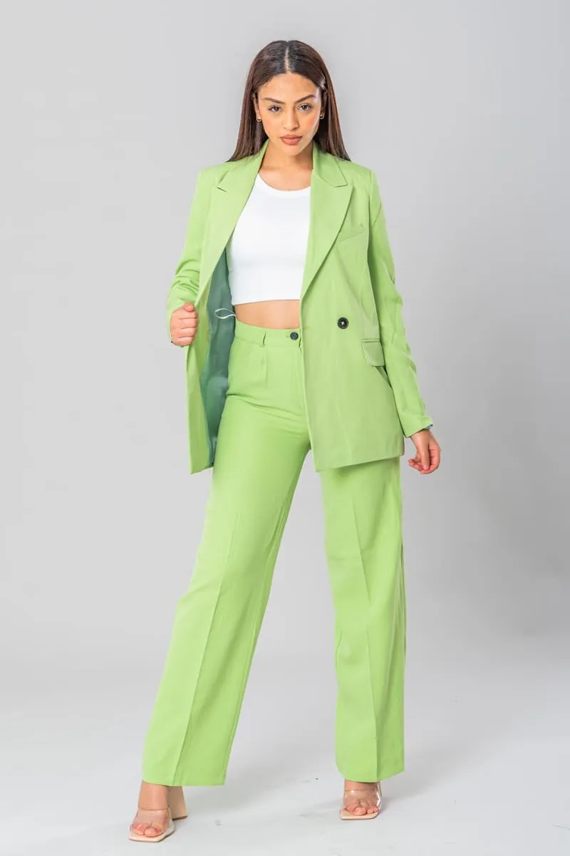 Ensemble tailleur large vert