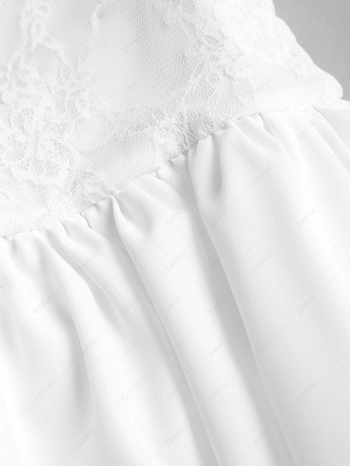 Mini Robe à Dos Croisé à Applique En Dentelle En Couleur Unie Pour Femme - Blanc