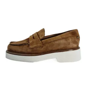 Mocassin femme confortable en velours camel - Triver Flight - Scarpe