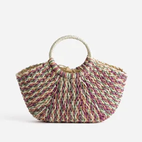 Panier TEXTO écru, terracotta, kaki, prune - Sac cabas / Grand volume Maroquinerie | ERAM