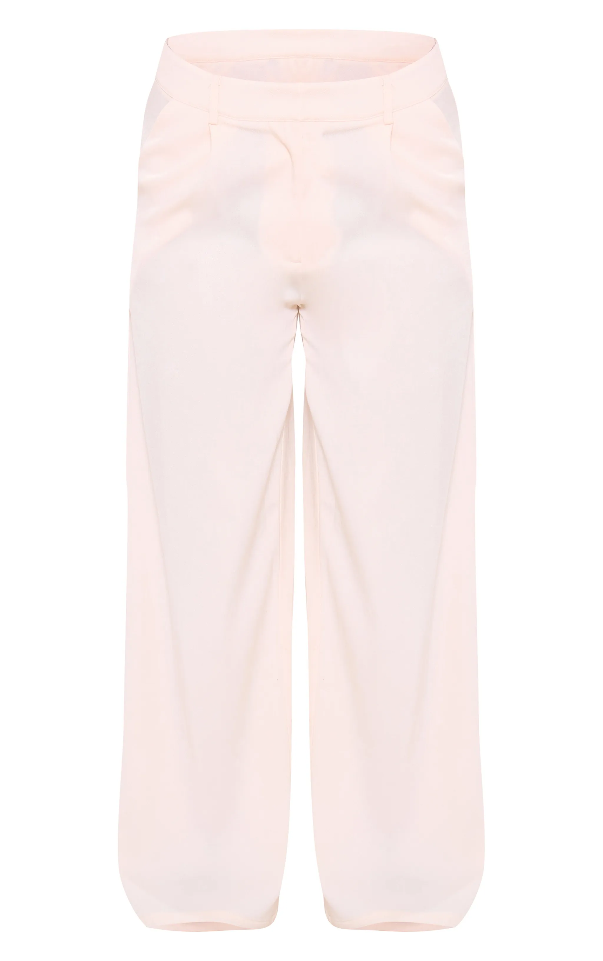 Pantalon de tailleur deluxe crème coupe droite avec plis devant