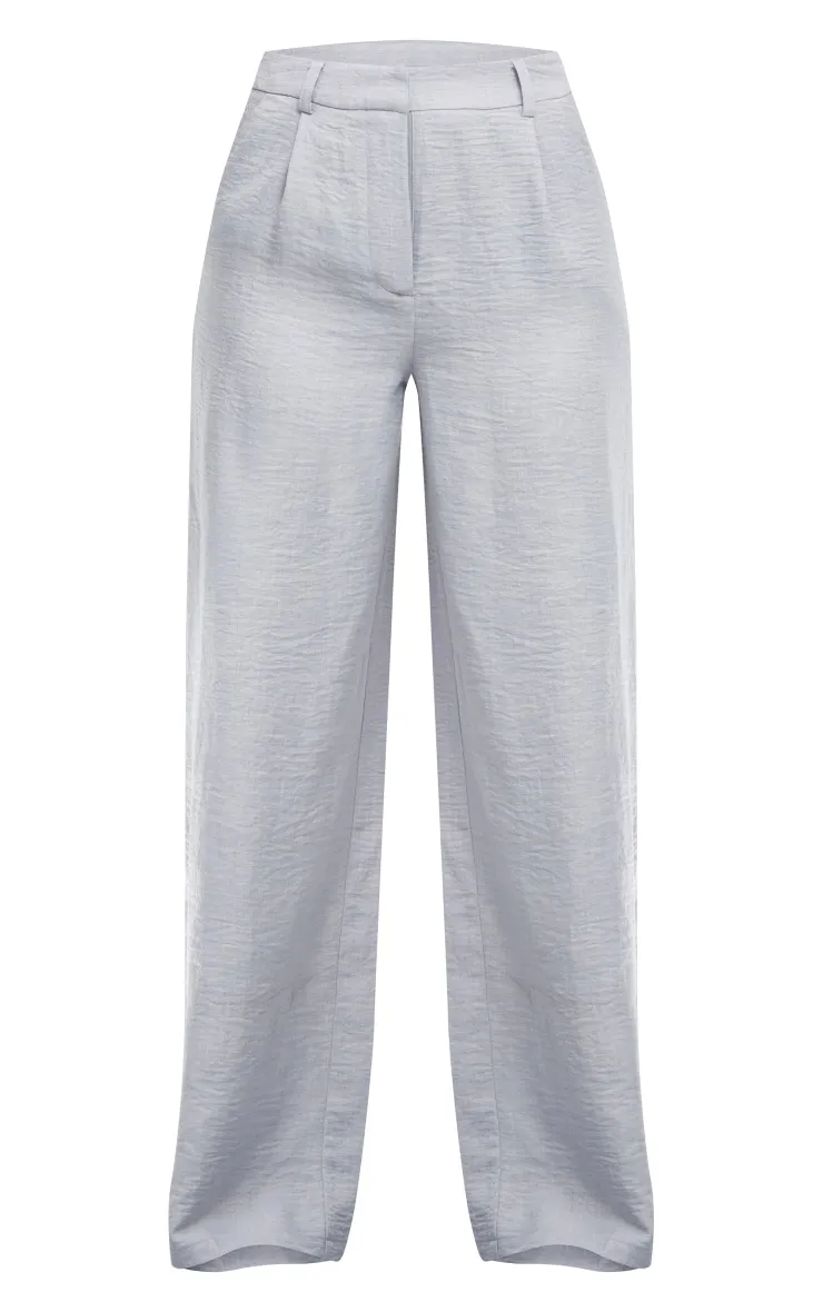 Pantalon de tailleur deluxe gris chiné coupe droite avec plis devant