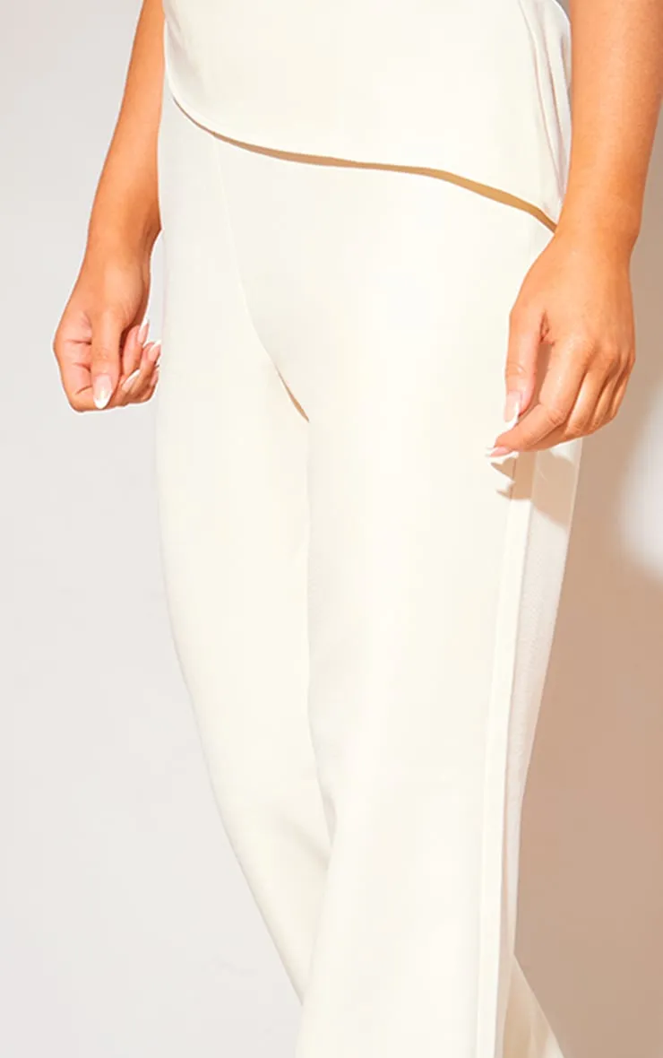 Pantalon de tailleur flare crème à taille basse