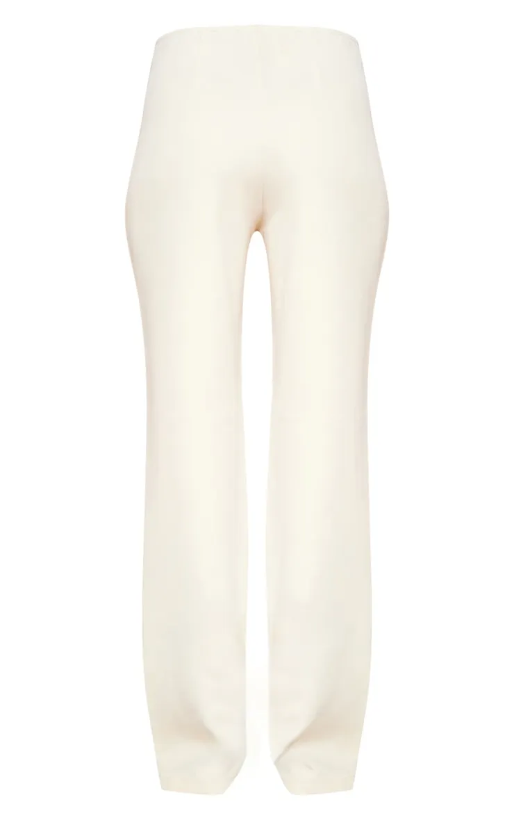 Pantalon de tailleur flare crème à taille basse