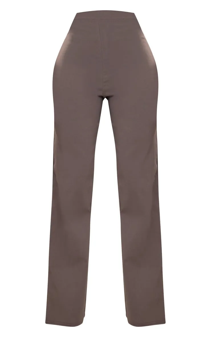 Pantalon de tailleur flare tissé stretch gris anthracite