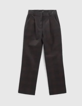 Pantalon de tailleur large en milano à carreaux femme