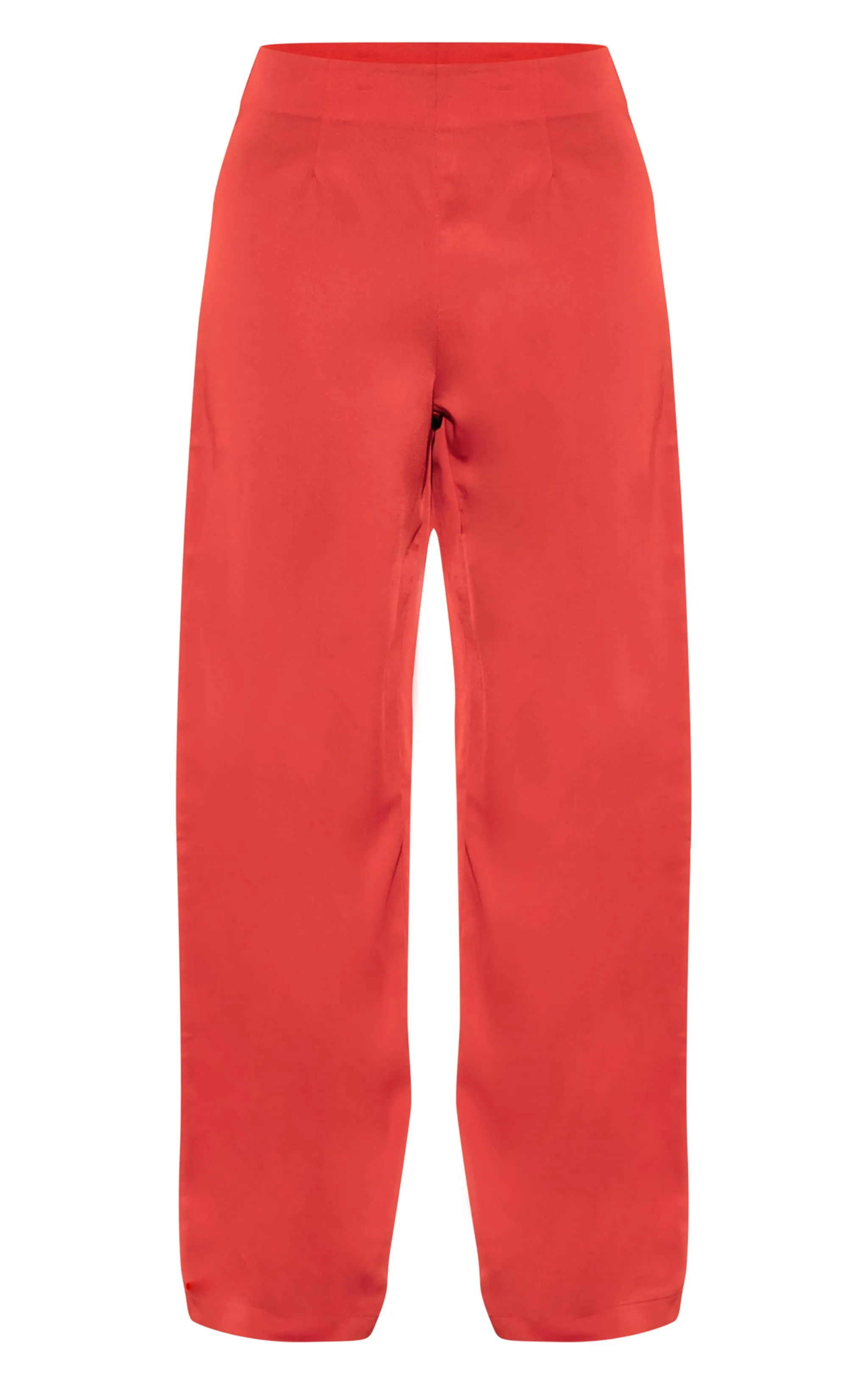 Pantalon de tailleur large rouge taille mi-haute