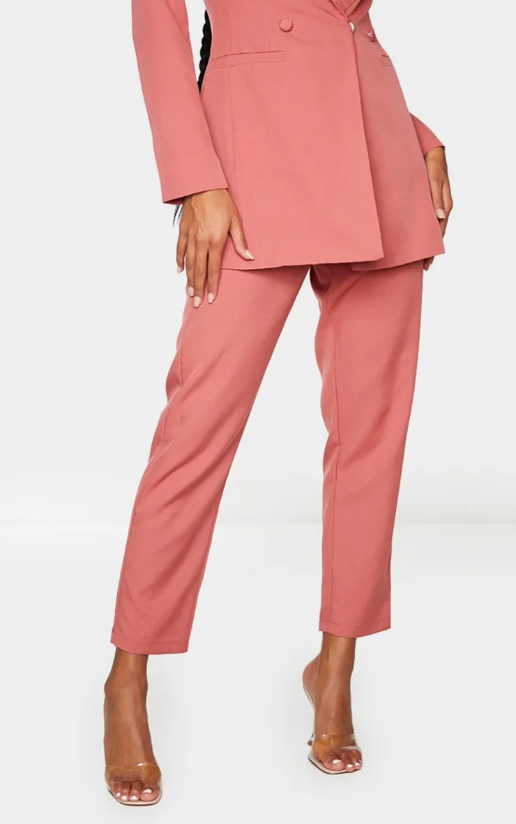 Pantalon de tailleur rose foncé court