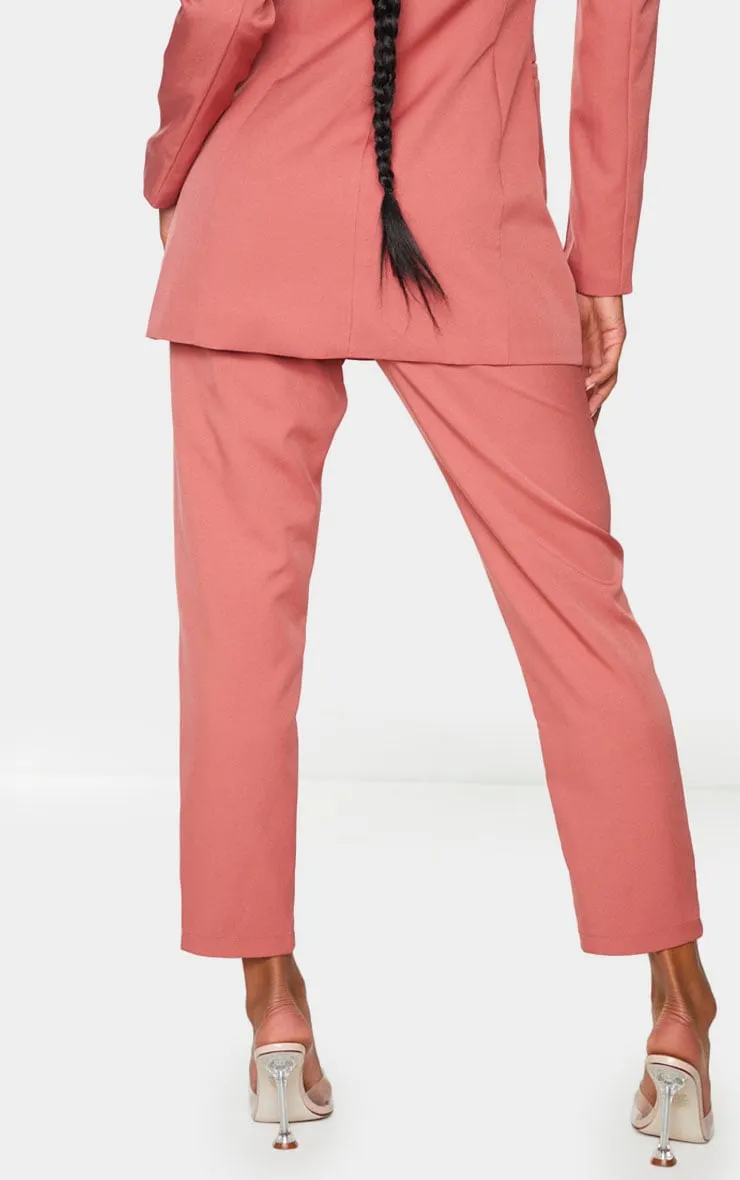 Pantalon de tailleur rose foncé court