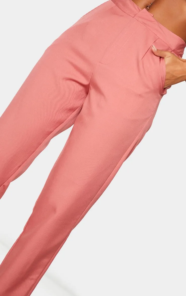 Pantalon de tailleur rose foncé court