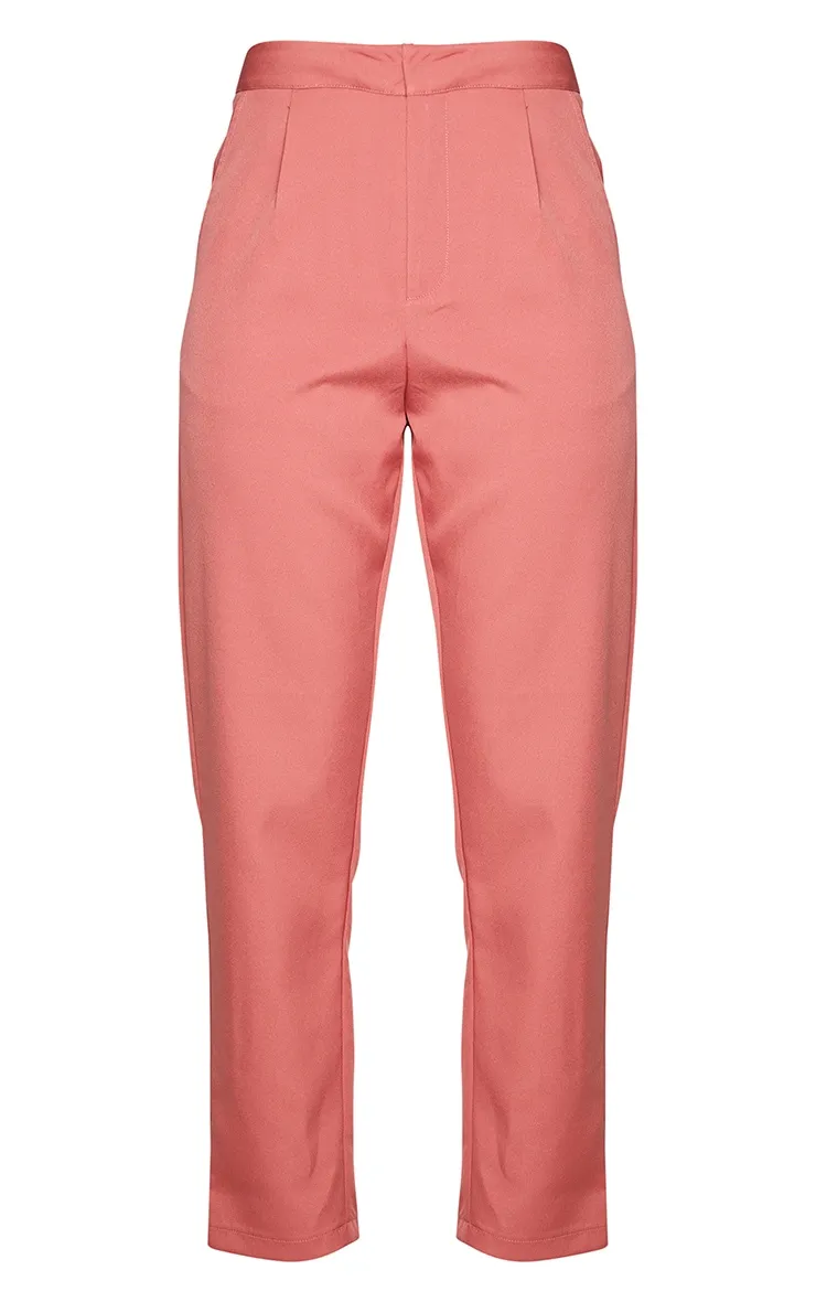 Pantalon de tailleur rose foncé court