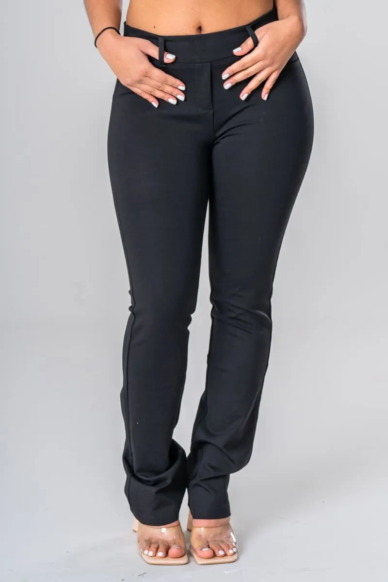 Pantalon style tailleur coupe droite noir