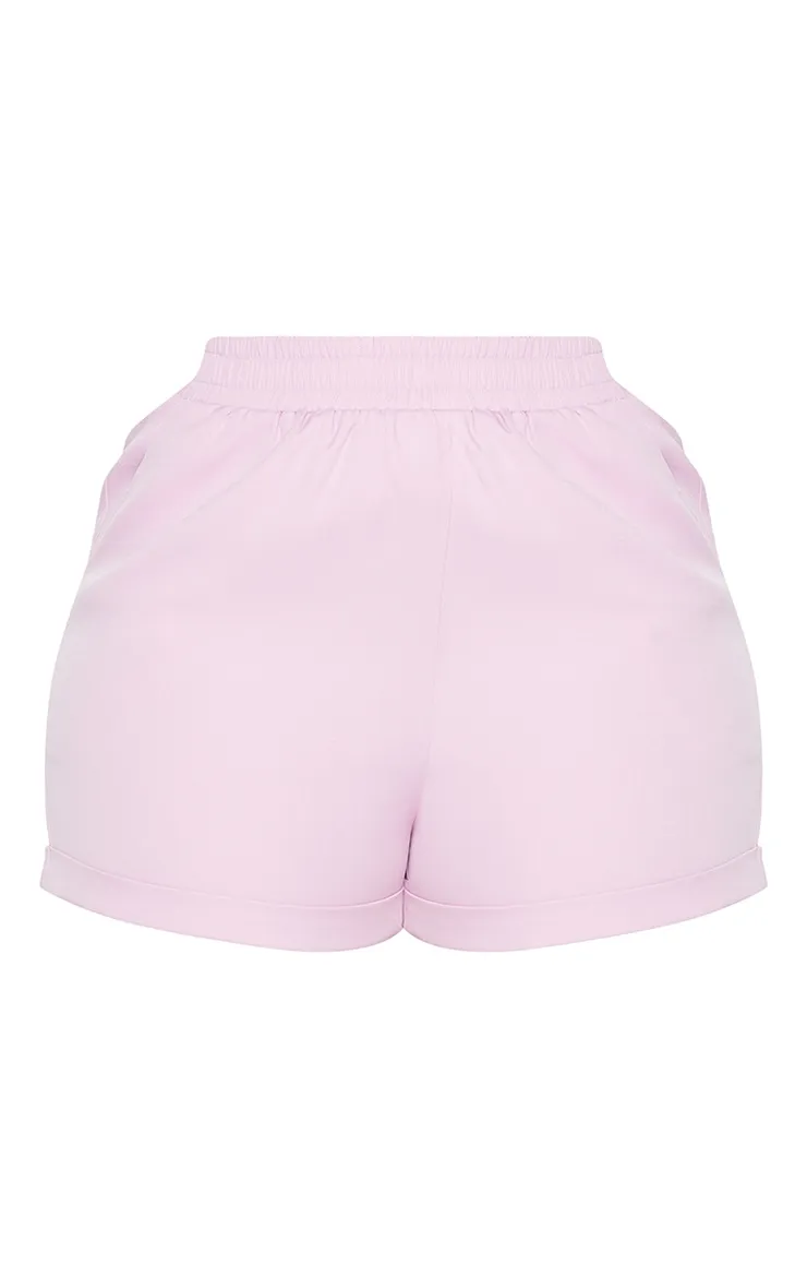 Plus Short de tailleur lilas à taille froncée