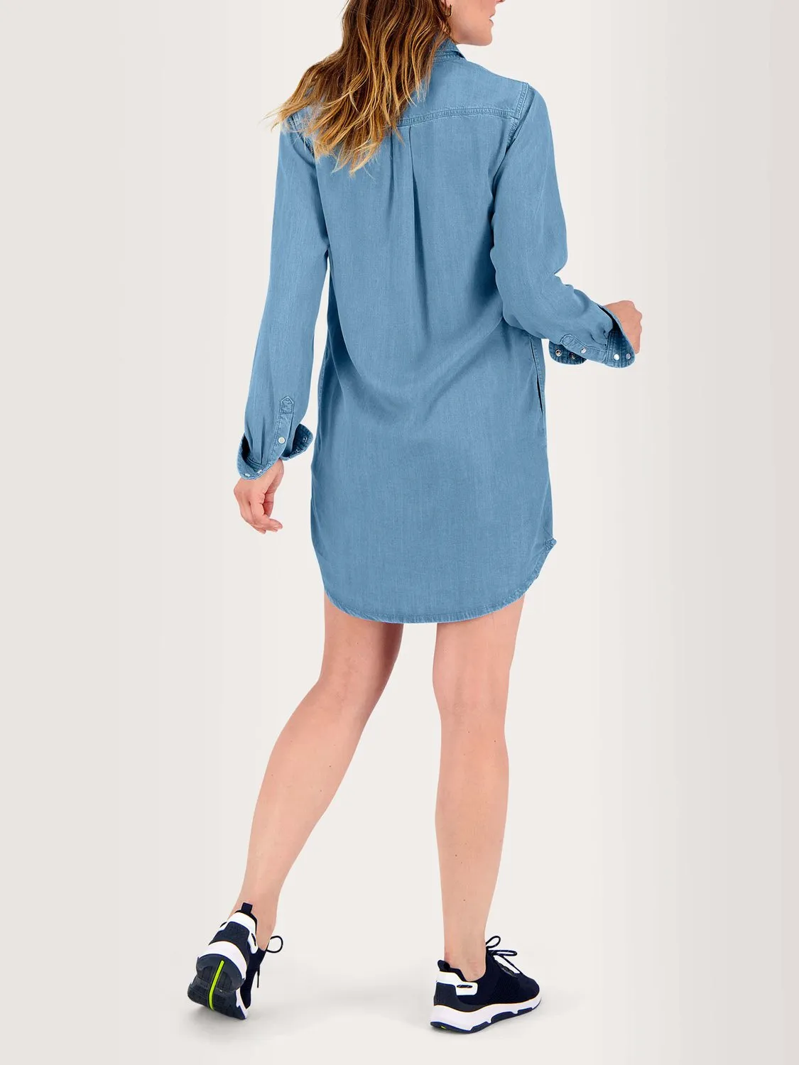 Robe Chemisier Femme Fluide Lyocell Bleu tbs