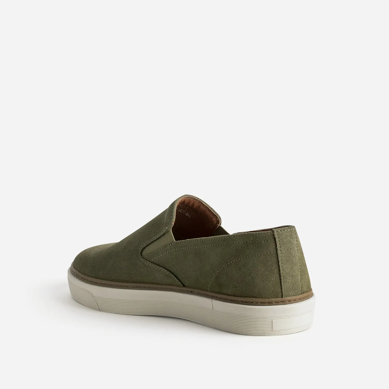 Slip-on kaki éco-conçu en cuir velours - Baskets / Tennis Homme | ERAM