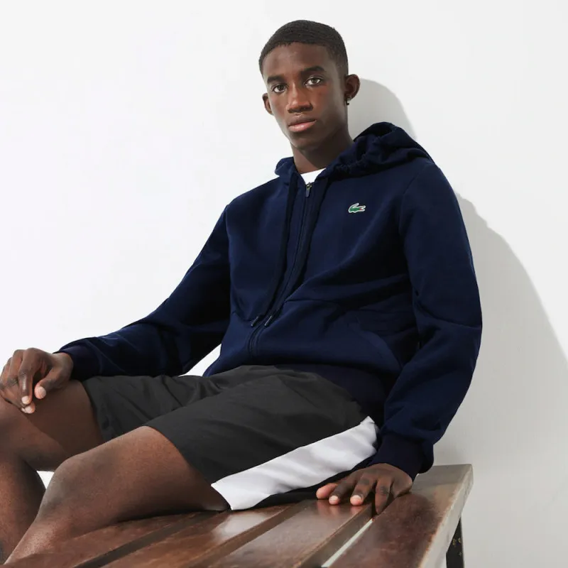 SWEATSHIRT SPORTSUIT ZIPPÉ LACOSTE A EMPIÈCEMENTS EN MESH BLEU MARINE