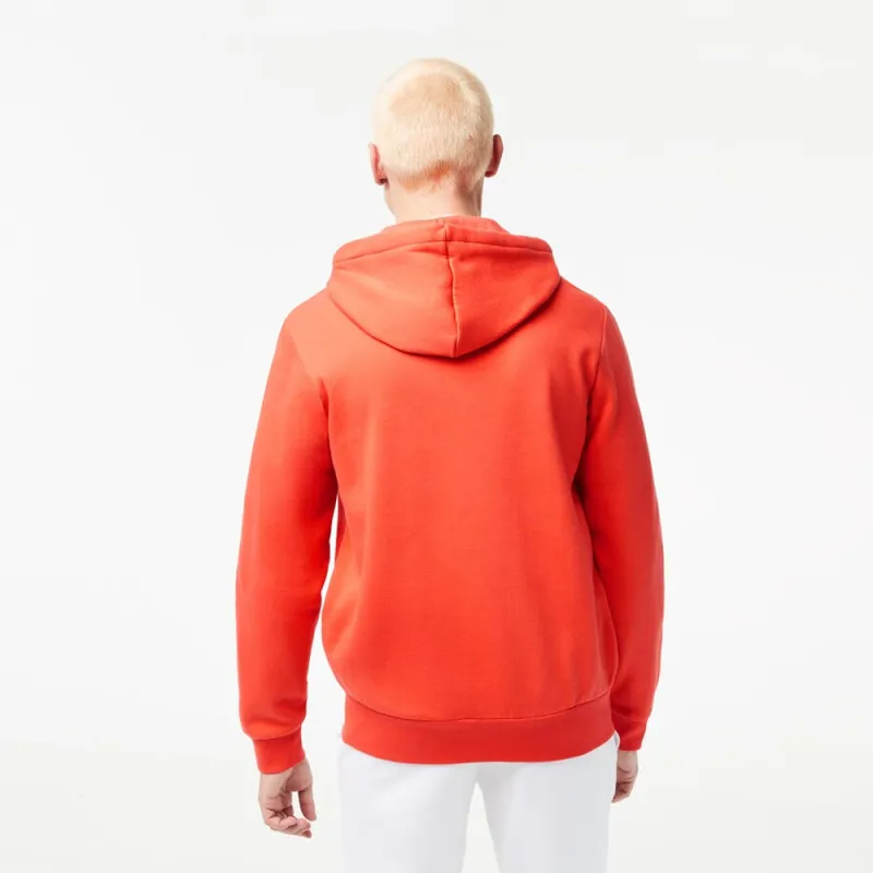 SWEATSHIRT ZIPPÉ À CAPUCHE LACOSTE SPORT AVEC EMPIÈCEMENTS EN MESH ORANGE