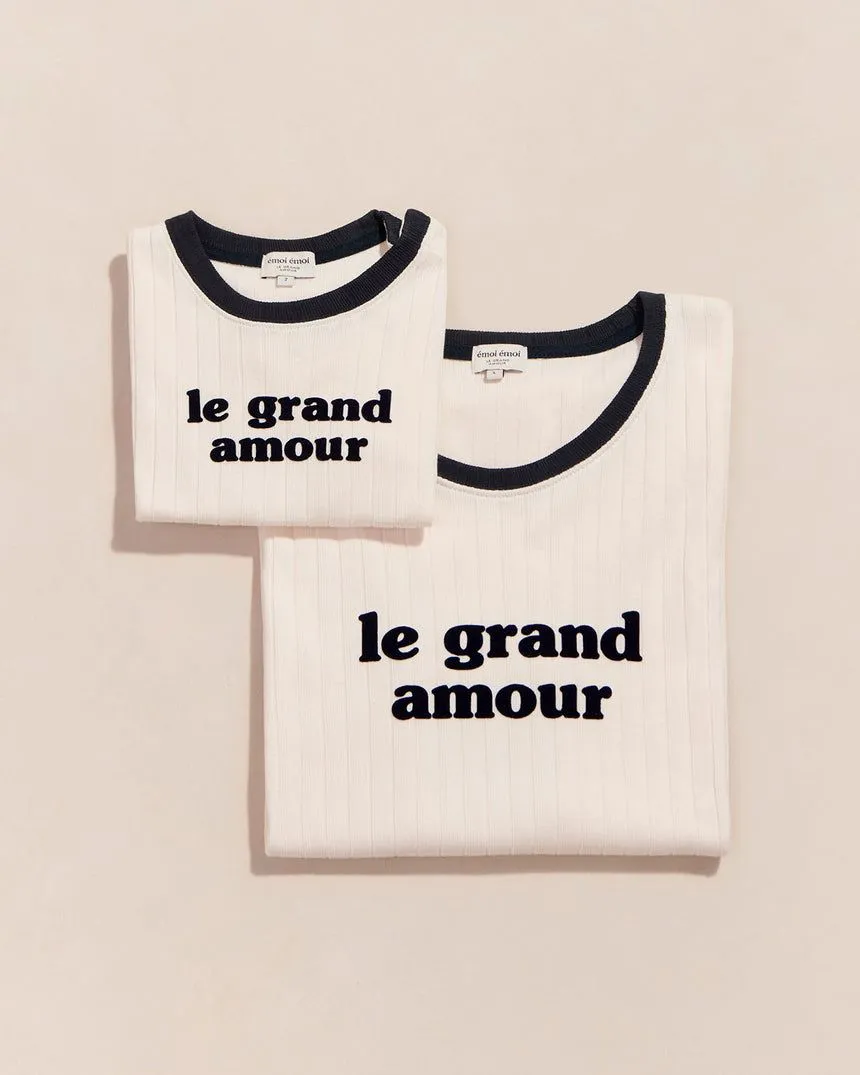 T-shirt côtelé en coton bio | crème "le grand amour femme crème" femme