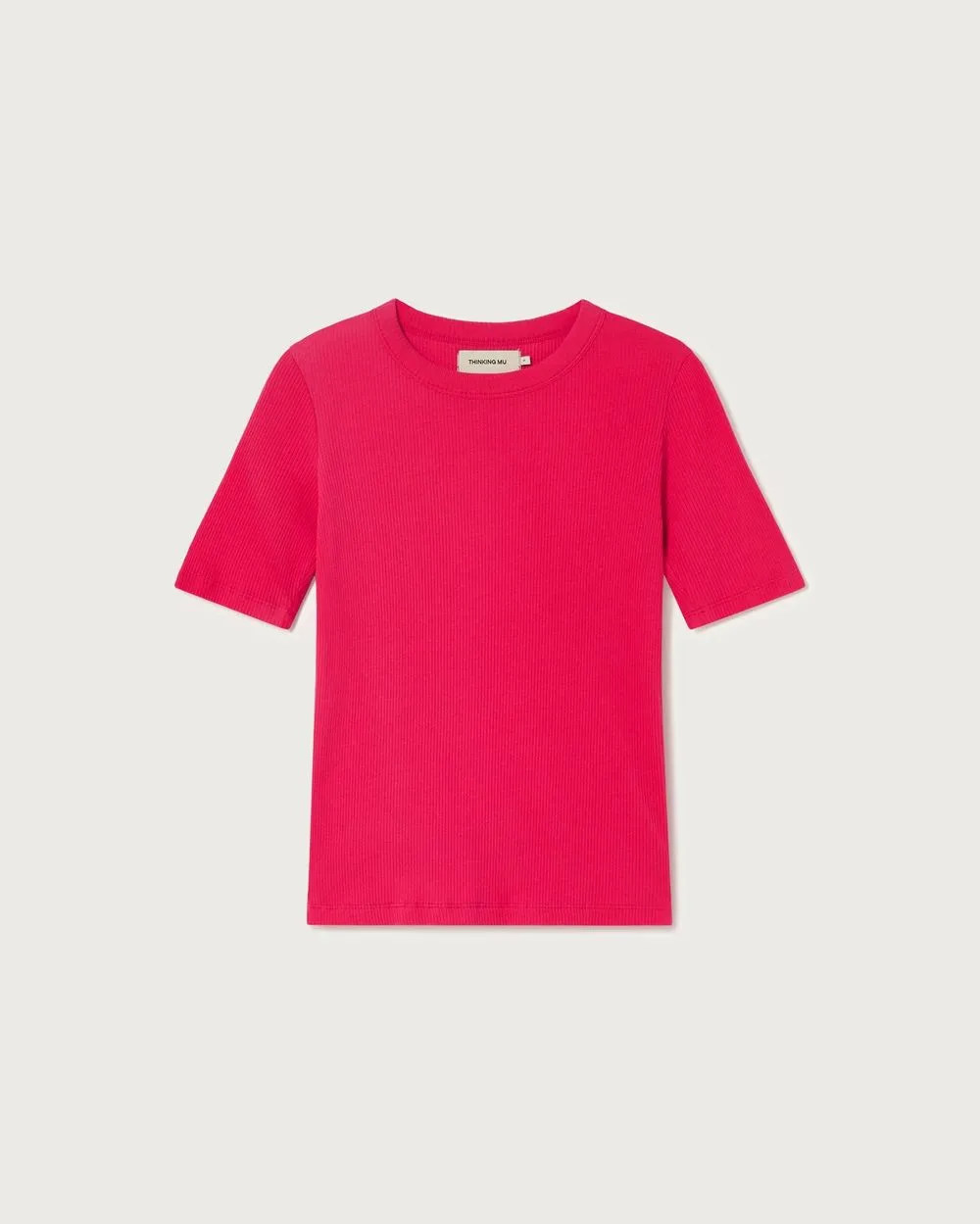 T-shirt côtelé rose fuchsia en coton bio - fucsia dakota top femme