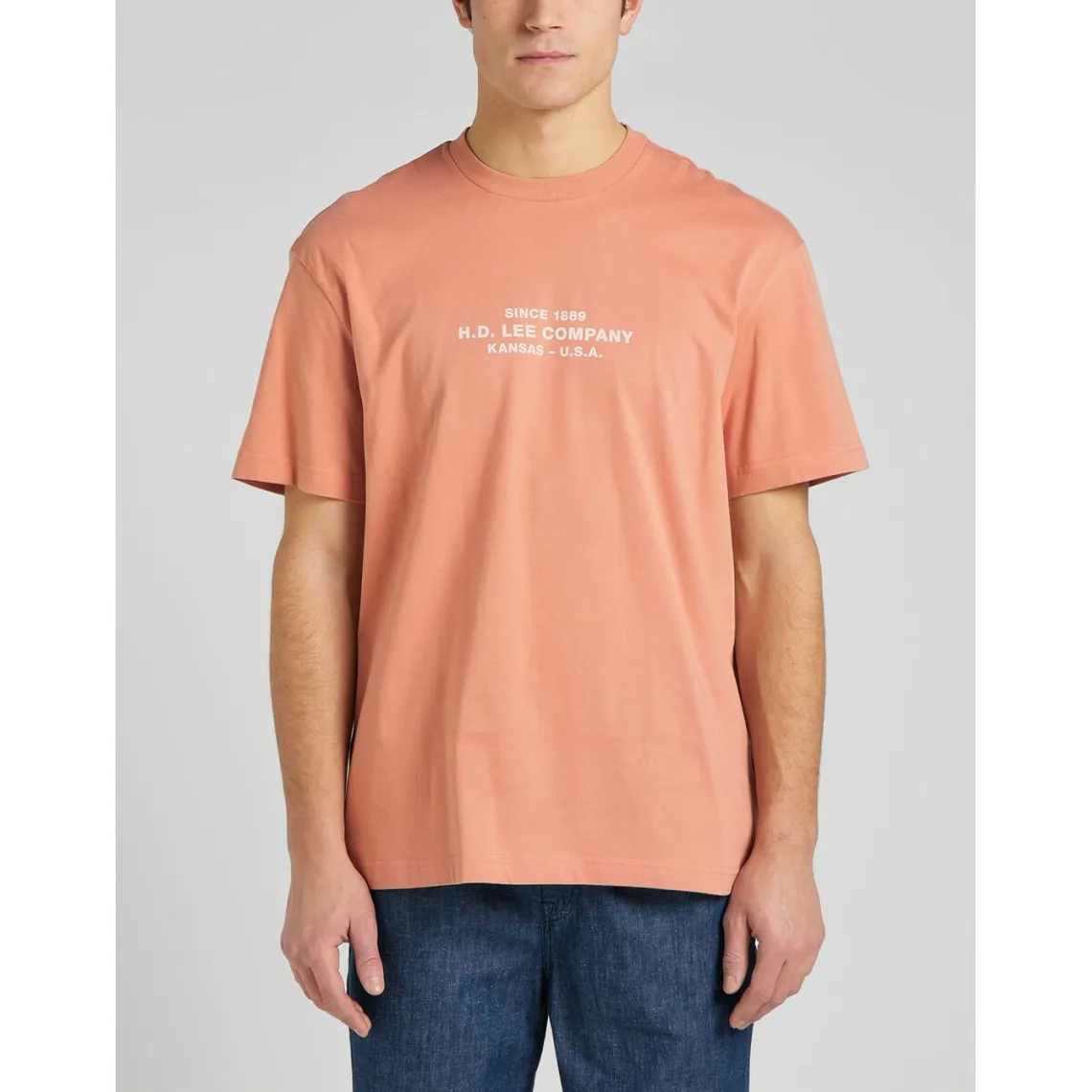 T-Shirt Homme orange en coton Lee - T-shirt / Polo Homme sur MenCorner