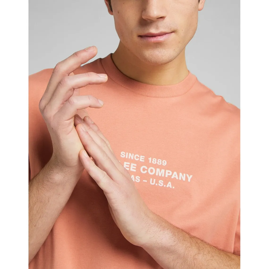 T-Shirt Homme orange en coton Lee - T-shirt / Polo Homme sur MenCorner