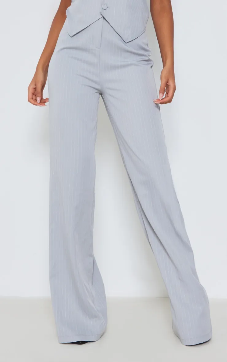 Tall Pantalon de tailleur gris clair et rayures fines