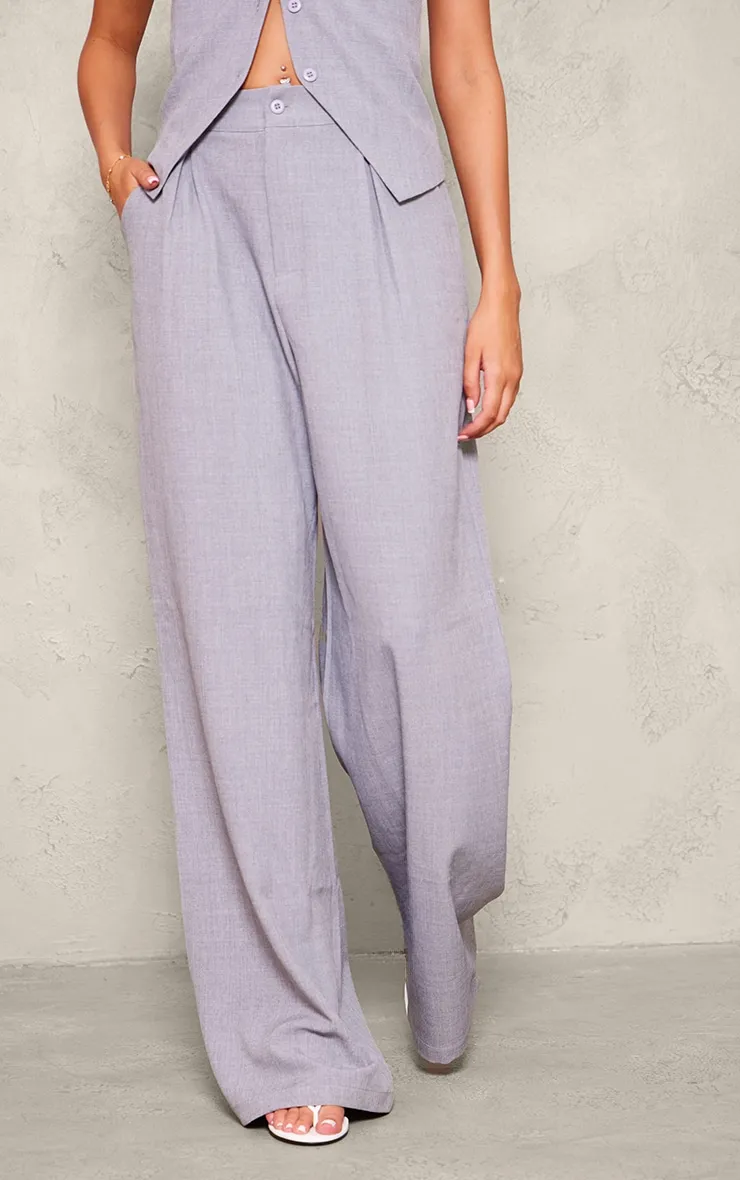 Tall Pantalon de tailleur large tissé gris