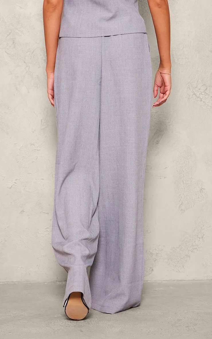 Tall Pantalon de tailleur large tissé gris