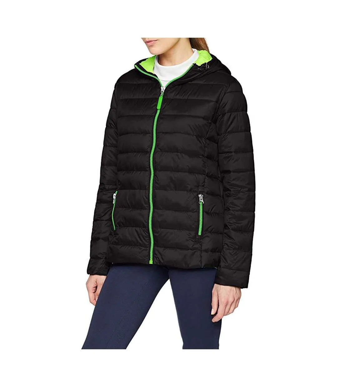 Urban snowbird veste rembourrée à capuche homme noir/vert citron Result